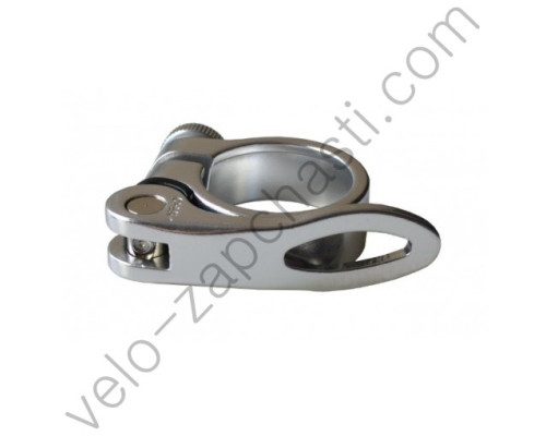 Хомут підсідельний з ексцентриком 34,9 мм срібло