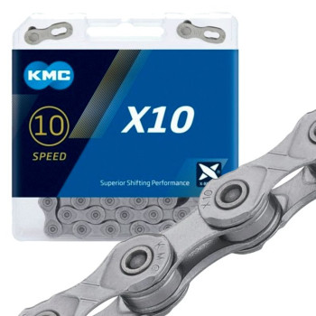 Ланцюг KMC X10 Gray із замком 114 ланок