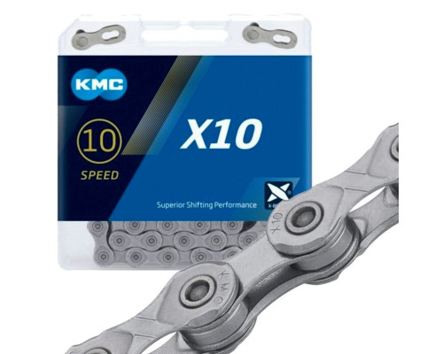 Ланцюг KMC X10 Gray із замком 114 ланок 