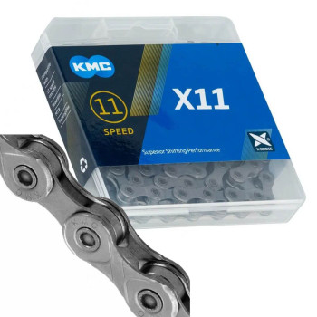 Цепь KMC X11 Grey 11 скоростей 114 звеньев + замок (X11)
