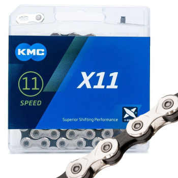 Цепь KMC X11 silver-black 11 скоростей 114 звеньев + замок (X11)