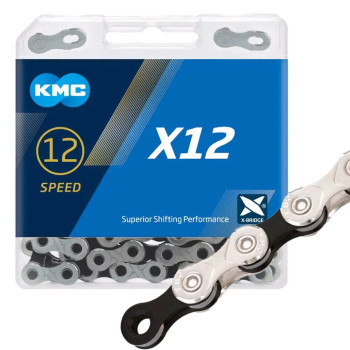 Ланцюг KMC X12 silver-black 12 швидкостей 126 ланок + замок