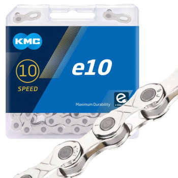 Цепь KMC e10 Silver 122 звеньев + замок