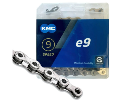 Ланцюг KMC e9 Silver 122 ланок + замок