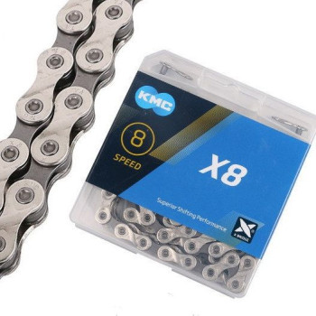 Ланцюг для велосипеда KMC X8 Silver/Gray, 8 spd., 116 зв.