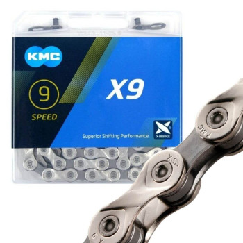 Ланцюг для велосипеда KMC X9 Silver/Gray 116 ланок 9 spd.
