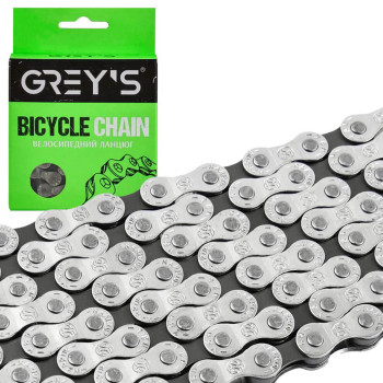 Ланцюг для велосипеда Grey's S52 YBN 1/2"х3/32" 7/8 швидкостей Half Silver