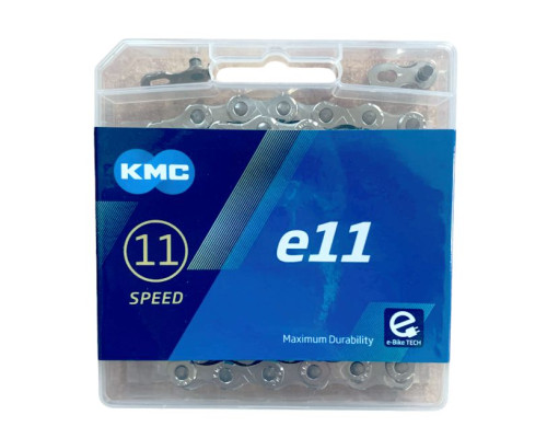 Ланцюг KMC e11 Silver 1/2 X 11/128 122 ланок з замком в боксі