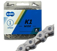 Ланцюг для велосипеда KMC K1 Wide Silver/Silver (BMX/Single/Freestyle)
