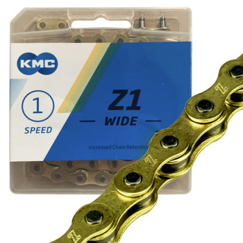 Цепь для велосипеда KMC Z1 Wide Gold 1/2 X 1/8 112 с замком