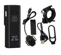 Велофара з сигналом 450Lum 18650 (2200mAh) кнопка виносна Waterproof ЗУ mircoUSB