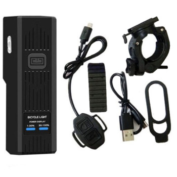 Велофара з сигналом 450Lum 18650 (2200mAh) кнопка виносна Waterproof ЗУ mircoUSB