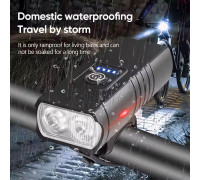 Велофара 2-променева F0-60-2T6 Waterproof Type-C (пластик)