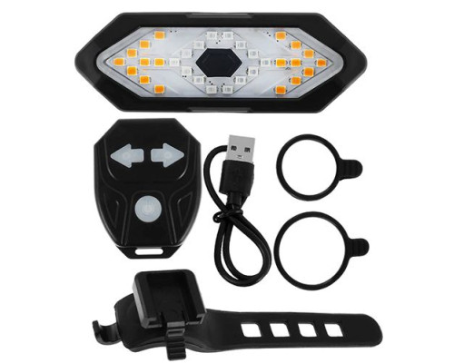 Велостоп із покажчиком поворотів FY-1820 пульт micro USB