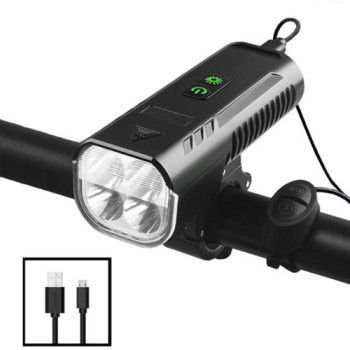 Велофара з сигналом FY-336/2000-4T6 (4400mAh) кнопка виносна Waterproof ЗУ mircoUSB