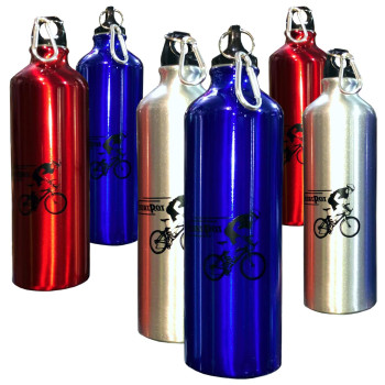Фляга велосипедная алюминиевая 750 ml (с карабином)