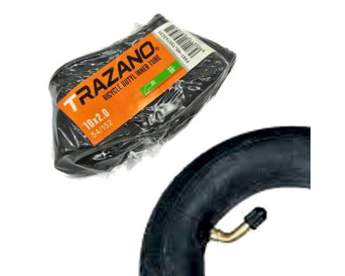 Велокамера TRAZANO 10 x 2,0 з кривим ніпелем AV 