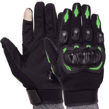 Велоперчатки із закритими пальцями Sport PM-12 (зелені)