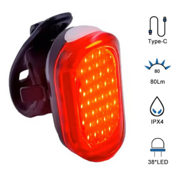 Задній ліхтар велосипедний MY-2106-38LED Li-Ion акумулятор ЗУ Type-C