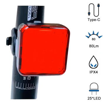 Задній велосипедний ліхтар MY-2107-25LED (Type-C)
