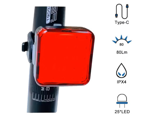 Задній велосипедний ліхтар MY-2107-25LED (Type-C)