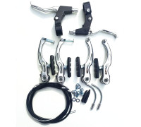 Гальмо V-brake заднє+переднє в зборі 115 мм (хром)